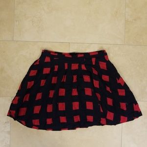 Gap Navy & Red Painters Stroke Skirt, Size 2